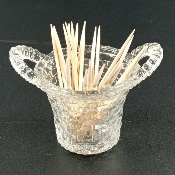 Degenhart Glass Mini Basket Trinket Toothpick Paperweight Vintage - Picture 6 of 6